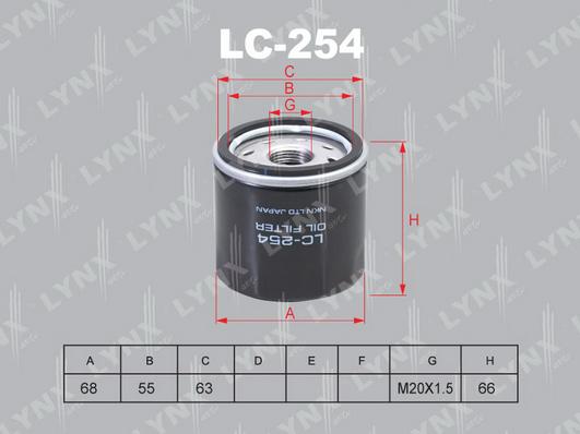 LYNXauto LC-254 - Масляний фільтр autozip.com.ua