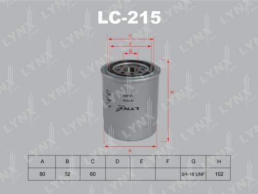 LYNXauto LC-215 - Масляний фільтр autozip.com.ua