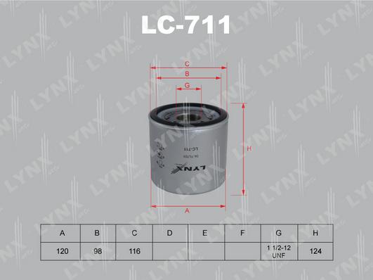LYNXauto LC-711 - Масляний фільтр autozip.com.ua