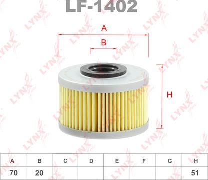 LYNXauto LF-1402 - Паливний фільтр autozip.com.ua