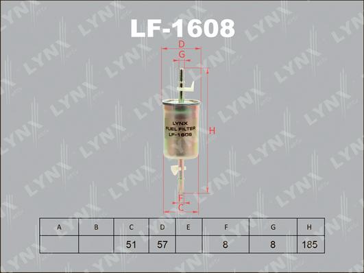 LYNXauto LF-1608 - Паливний фільтр autozip.com.ua