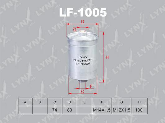 LYNXauto LF-1005 - Паливний фільтр autozip.com.ua