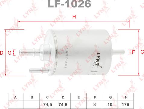 LYNXauto LF-1026 - Паливний фільтр autozip.com.ua