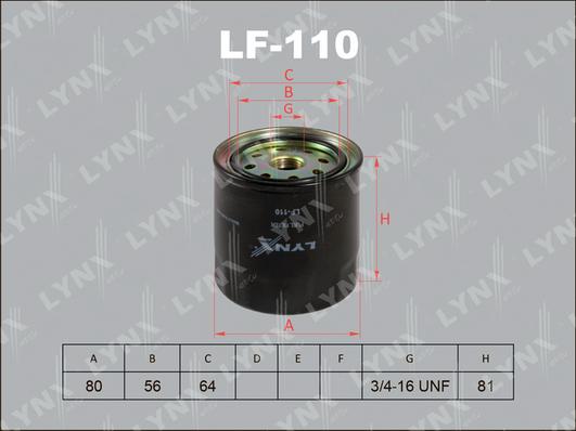 LYNXauto LF-110 - Паливний фільтр autozip.com.ua