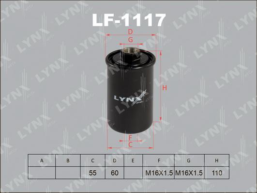LYNXauto LF-1117 - Паливний фільтр autozip.com.ua