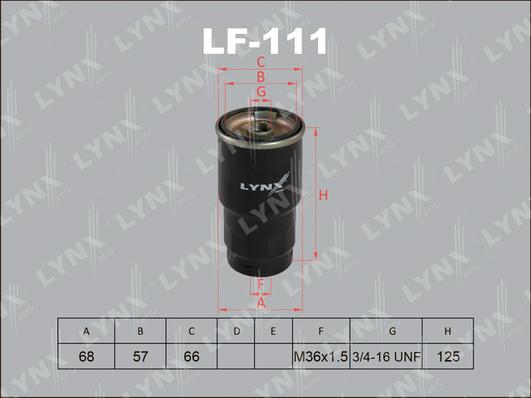 LYNXauto LF-111 - Паливний фільтр autozip.com.ua