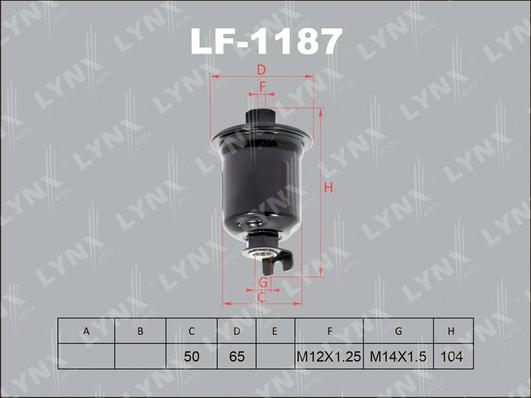 LYNXauto LF-1187 - Паливний фільтр autozip.com.ua