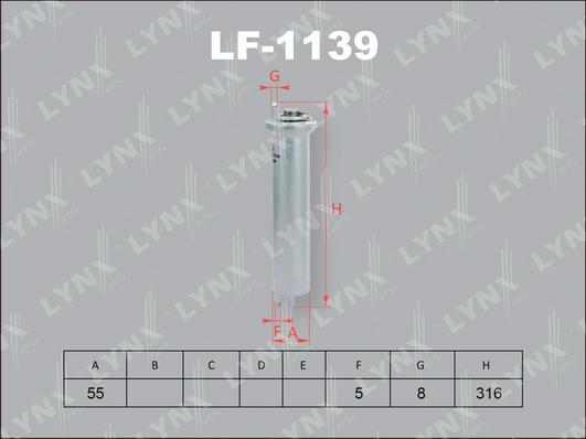 LYNXauto LF-1139 - Паливний фільтр autozip.com.ua