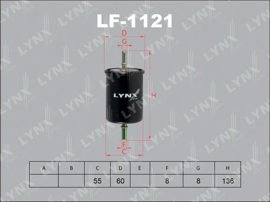 LYNXauto LF-1121 - Паливний фільтр autozip.com.ua