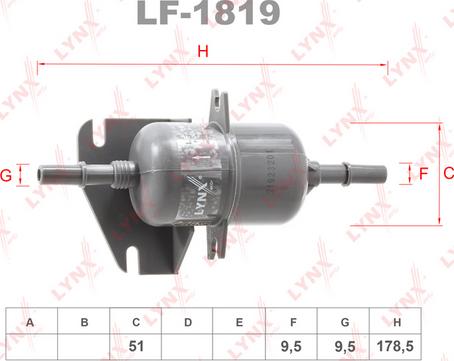 LYNXauto LF-1819 - Паливний фільтр autozip.com.ua