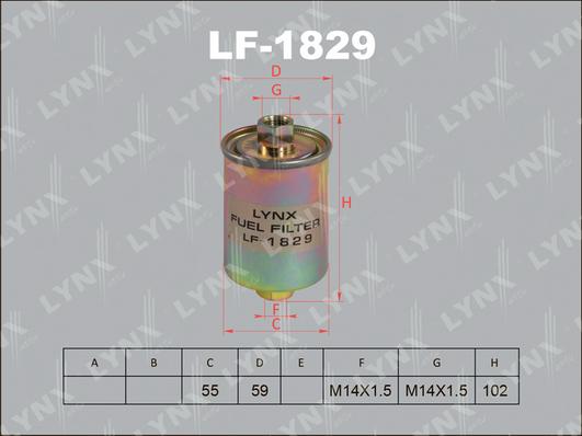 LYNXauto LF-1829 - Паливний фільтр autozip.com.ua