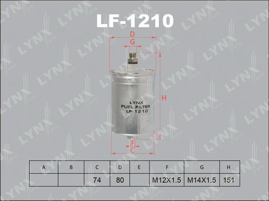 LYNXauto LF-1210 - Паливний фільтр autozip.com.ua