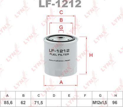 LYNXauto LF-1212 - Паливний фільтр autozip.com.ua