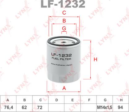 LYNXauto LF-1232 - Паливний фільтр autozip.com.ua