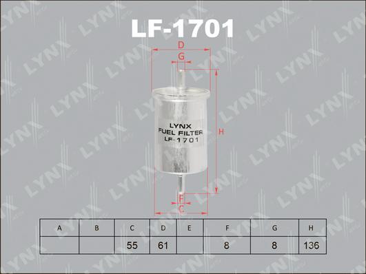 LYNXauto LF-1701 - Паливний фільтр autozip.com.ua