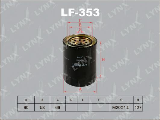 LYNXauto LF-353 - Паливний фільтр autozip.com.ua