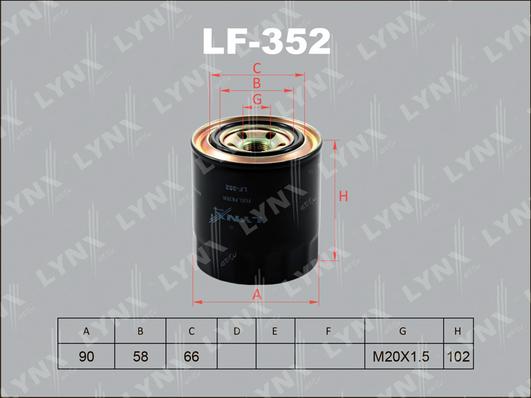 LYNXauto LF-352 - Паливний фільтр autozip.com.ua