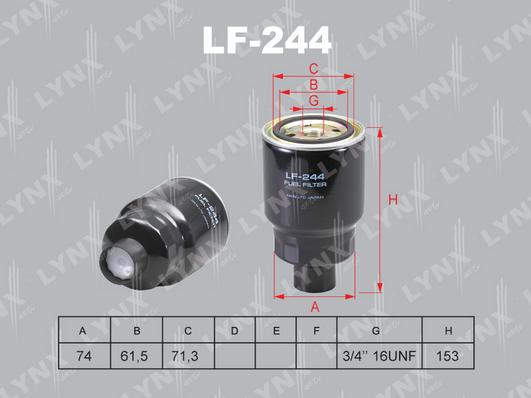 LYNXauto LF-244 - Паливний фільтр autozip.com.ua