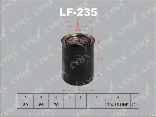 LYNXauto LF-235 - Паливний фільтр autozip.com.ua