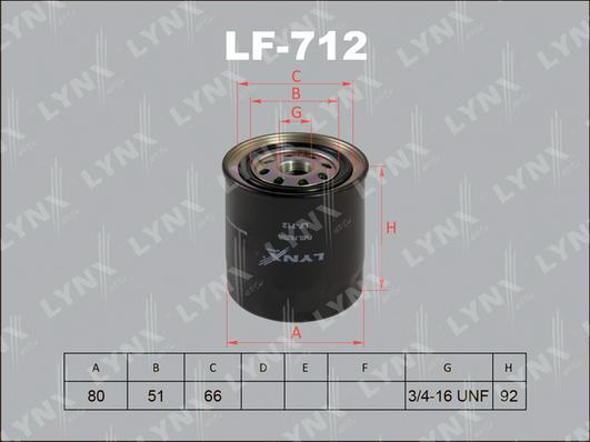 LYNXauto LF-712 - Паливний фільтр autozip.com.ua