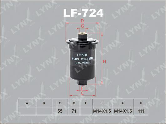 LYNXauto LF-724 - Паливний фільтр autozip.com.ua