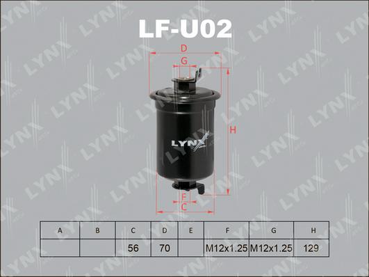 LYNXauto LF-U02 - Паливний фільтр autozip.com.ua