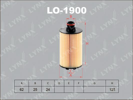 LYNXauto LO-1900 - Масляний фільтр autozip.com.ua