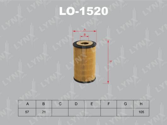 LYNXauto LO-1520 - Масляний фільтр autozip.com.ua