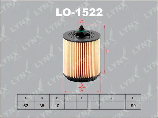 LYNXauto LO-1522 - Масляний фільтр autozip.com.ua