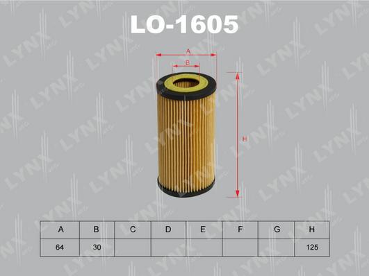 LYNXauto LO-1605 - Масляний фільтр autozip.com.ua