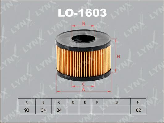 LYNXauto LO-1603 - Масляний фільтр autozip.com.ua