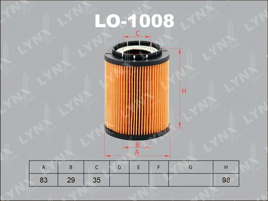 LYNXauto LO-1008 - Масляний фільтр autozip.com.ua