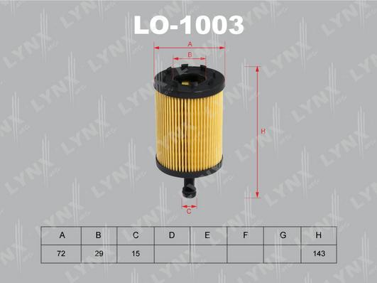 LYNXauto LO-1003 - Масляний фільтр autozip.com.ua