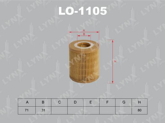 LYNXauto LO-1105 - Масляний фільтр autozip.com.ua
