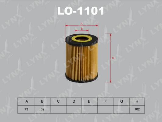 LYNXauto LO-1101 - Масляний фільтр autozip.com.ua
