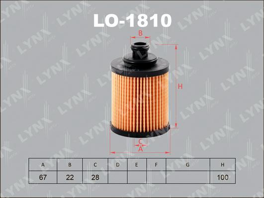 LYNXauto LO-1810 - Масляний фільтр autozip.com.ua