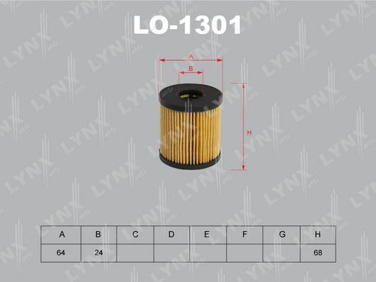 LYNXauto LO-1301 - Масляний фільтр autozip.com.ua
