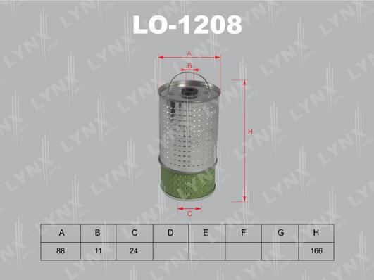 LYNXauto LO-1208 - Масляний фільтр autozip.com.ua