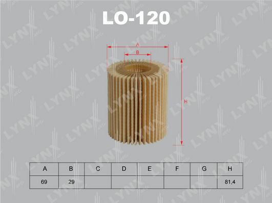 LYNXauto LO-120 - Масляний фільтр autozip.com.ua