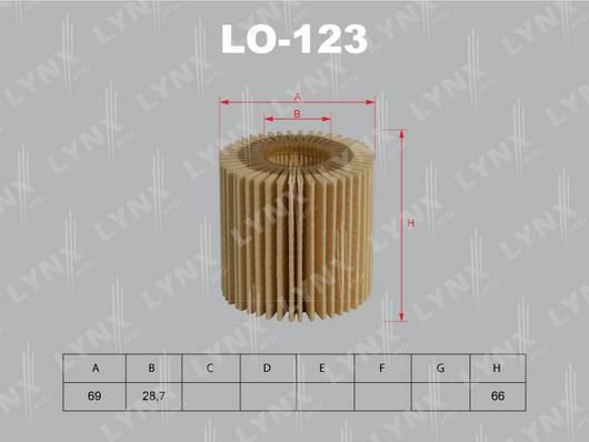 LYNXauto LO-123 - Масляний фільтр autozip.com.ua