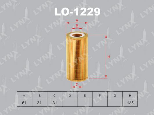 LYNXauto LO-1229 - Масляний фільтр autozip.com.ua