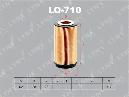 LYNXauto LO-710 - Масляний фільтр autozip.com.ua