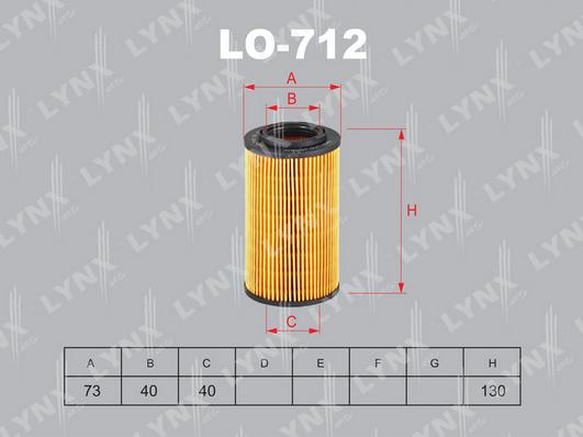 LYNXauto LO-712 - Масляний фільтр autozip.com.ua
