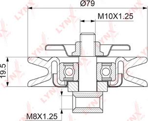 LYNXauto PB-5048 - Паразитний / провідний ролик, поліклиновий ремінь autozip.com.ua