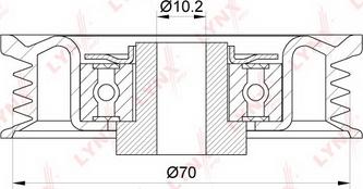 LYNXauto PB-5054 - Паразитний / провідний ролик, поліклиновий ремінь autozip.com.ua