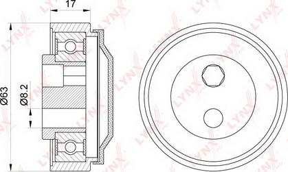 LYNXauto PB-5061 - Паразитний / провідний ролик, поліклиновий ремінь autozip.com.ua