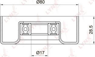 LYNXauto PB-5010 - Паразитний / провідний ролик, поліклиновий ремінь autozip.com.ua