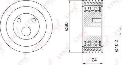 LYNXauto PB-5039 - Паразитний / провідний ролик, поліклиновий ремінь autozip.com.ua