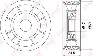 LYNXauto PB-5162 - Паразитний / провідний ролик, поліклиновий ремінь autozip.com.ua