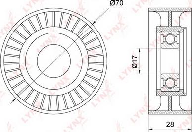 LYNXauto PB-5181 - Паразитний / провідний ролик, поліклиновий ремінь autozip.com.ua